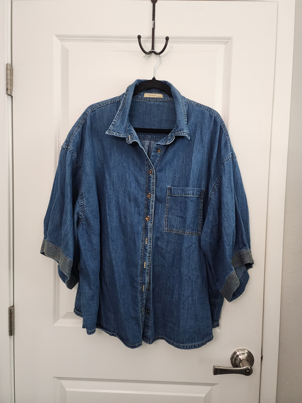 Zapelle Dark  Denim Washed  Button-Down Shirt